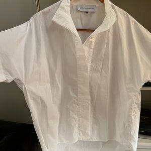 100% Cotton ✨ Adolfo Dominguez White Button-Front Shirt Size 6